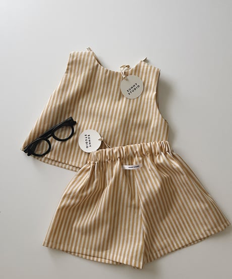 Bonnie sleeveless top/stripe/mustard yellow