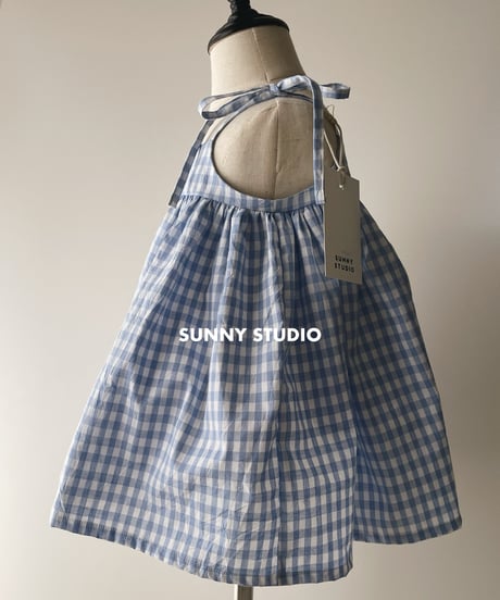 Lucy dress/gingham/powder blue