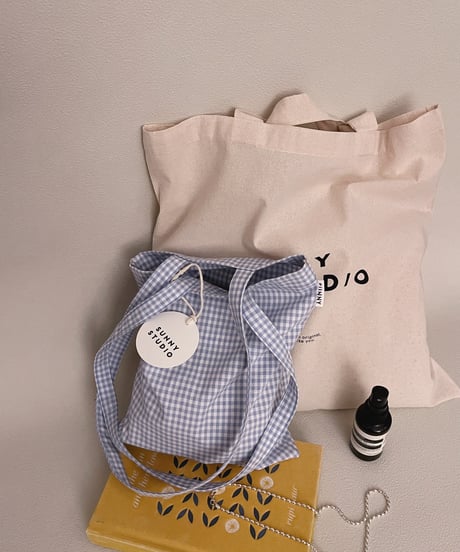 gingham mini tote