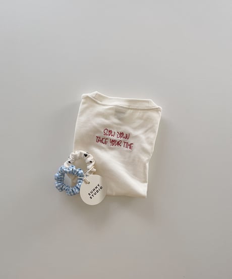 “Slow down take your time”embroidery tee for kids