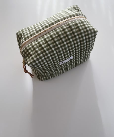 Organic cotton quilted pouch/Big/5colors