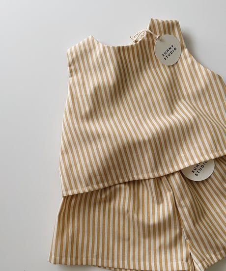 Bonnie sleeveless top/stripe/mustard yellow
