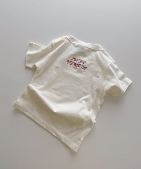 “Slow down take your time”embroidery tee for kids