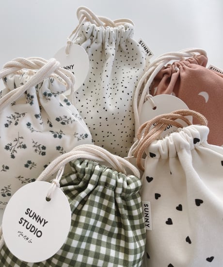 Organic cotton School goods /巾着SML/シューズケース