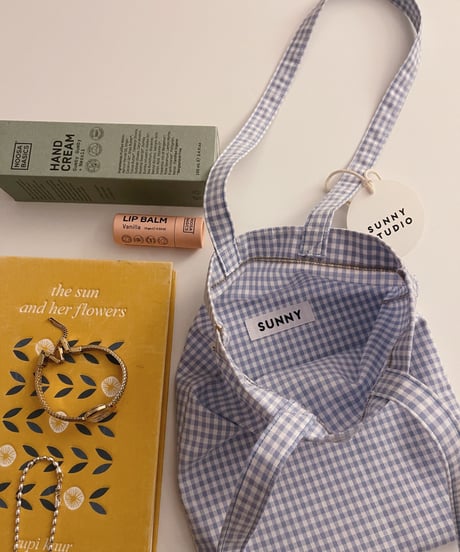 gingham mini tote