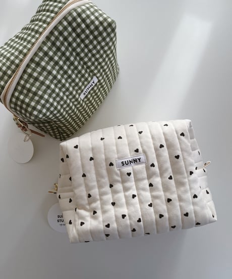 Organic cotton quilted pouch/Big/5colors