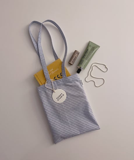 gingham mini tote