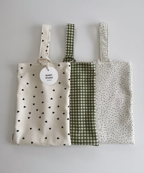 Organic cotton School goods /巾着SML/シューズケース