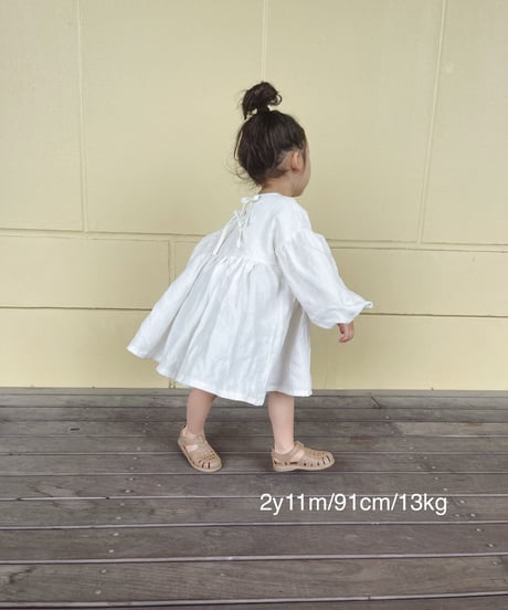 Bonnie Linen Dress /long sleeve/ecru