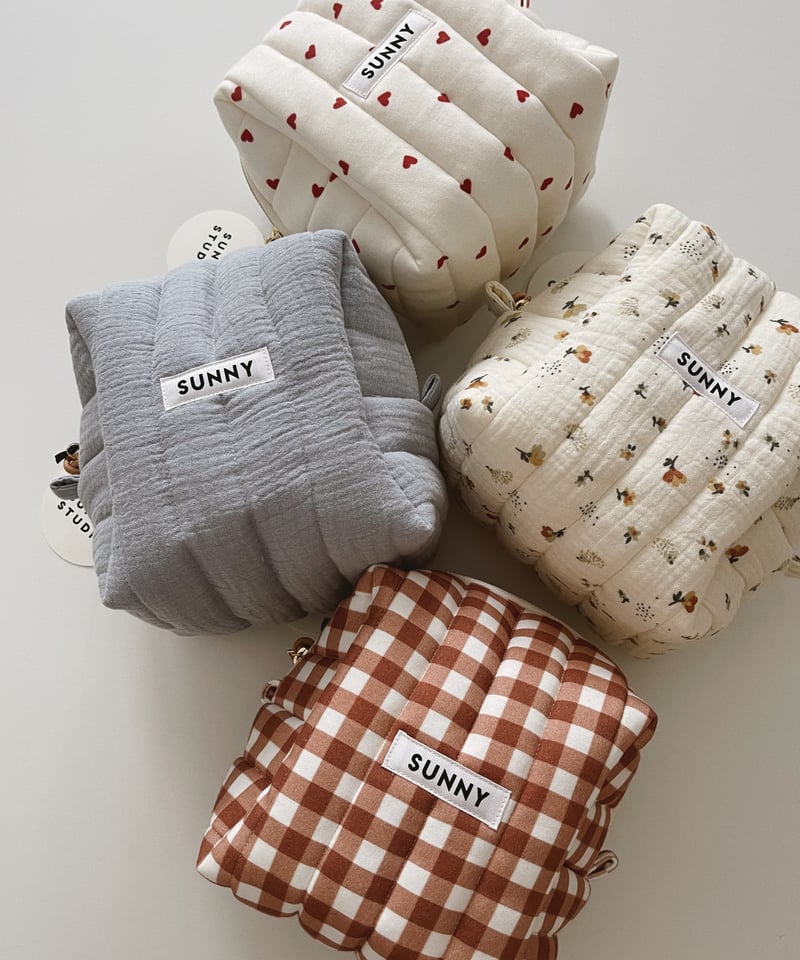 ■もっち~親分ページ■ Organic cotton quilted boxy pouch/M/4color | SU