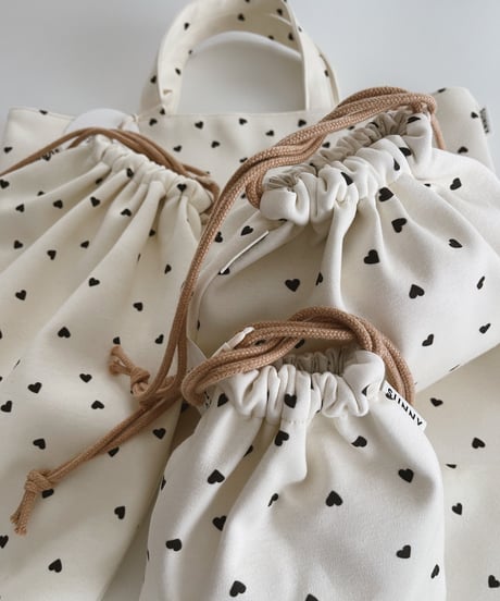 Organic cotton School goods /巾着SML/シューズケース