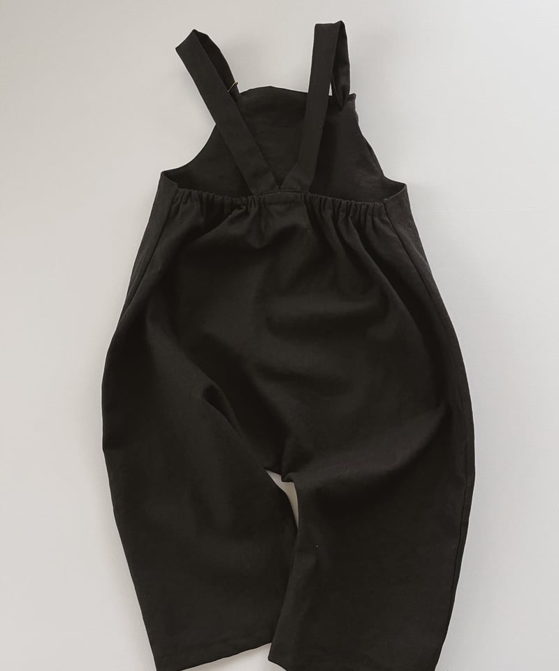 Taylor Linen Cotton Salopette/Black | SUNNY STUDIO