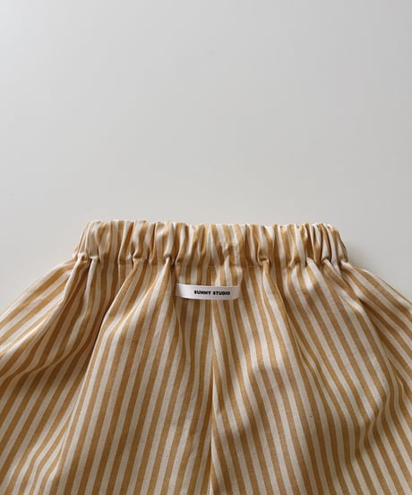 Olivia Cotton Shorts/stripe/mustard yellow