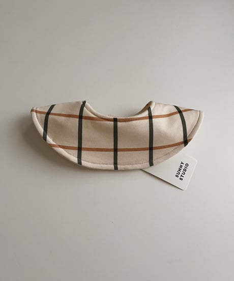 Organic cotton baby bib/Windowpane check