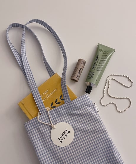 gingham mini tote