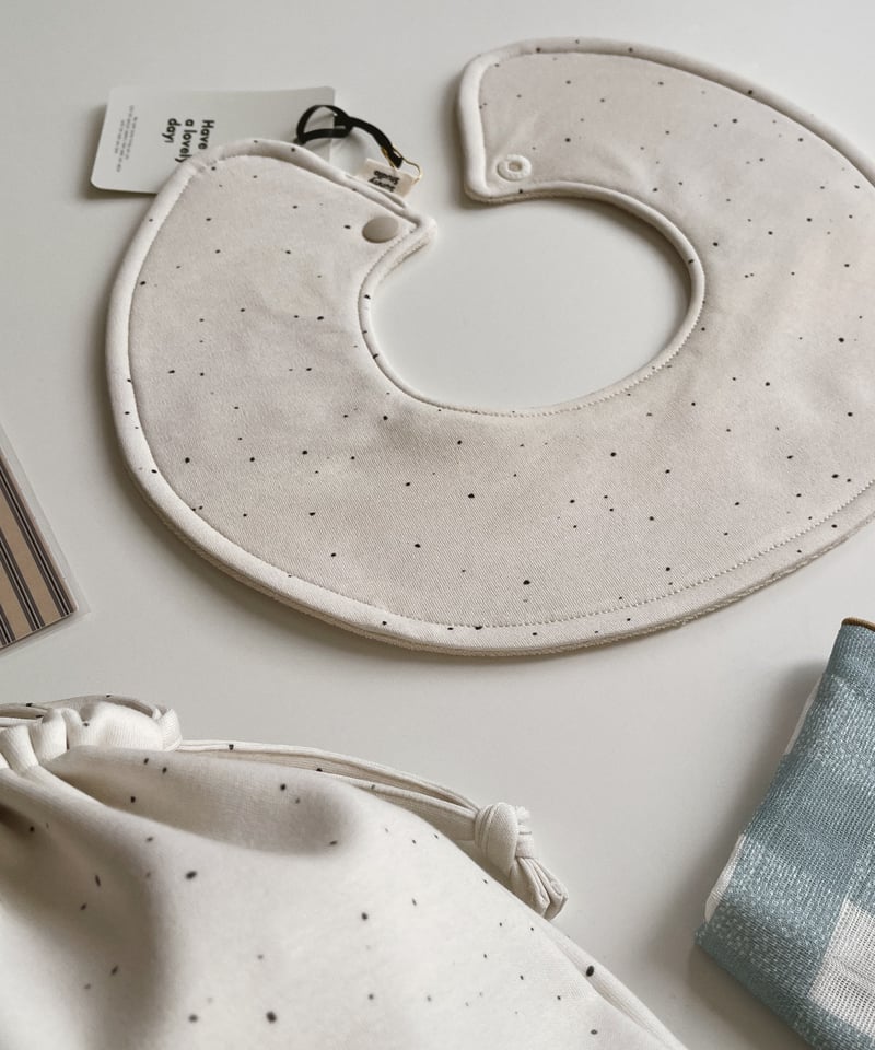 Organic cotton baby bib/ clay/off-white | SUNNY
