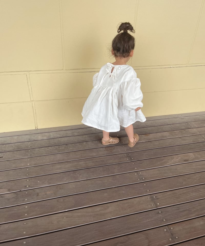 Bonnie Linen Dress /long sleeve/ecru | SUNNY ST