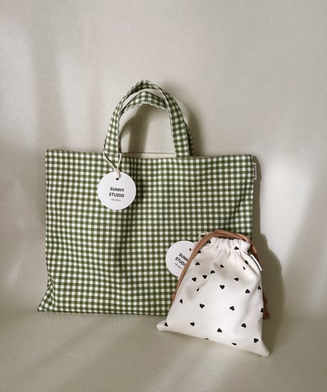 Organic cotton Lesson bag (2size) /8color