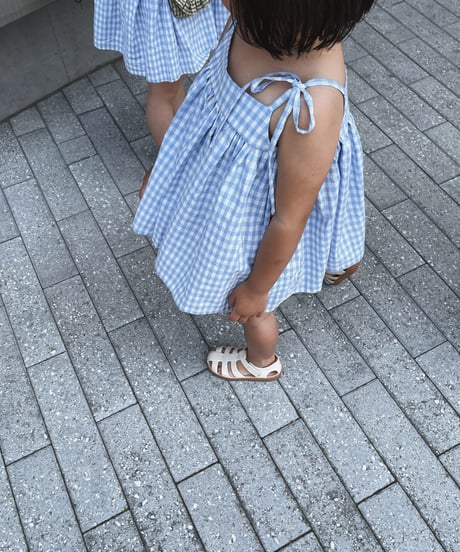 Lucy dress/gingham/powder blue