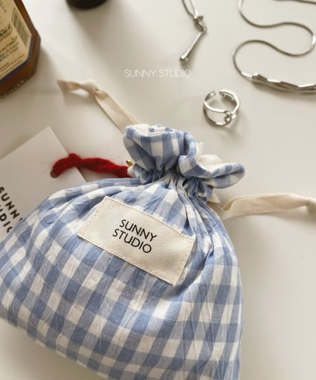 Drawstring  pouch MINI /Powder blue