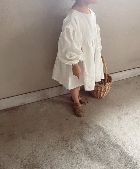 Bonnie Linen Dress /long sleeve/ecru