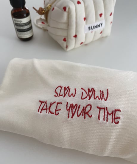 “Slow down take your time”embroidery tee for kids