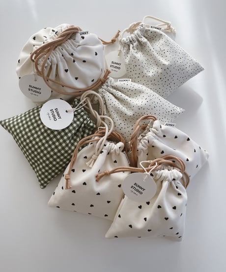 Organic cotton School goods /巾着SML/シューズケース