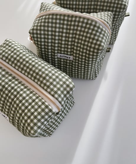 Organic cotton quilted pouch/Big/5colors