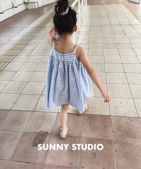 Lucy dress/gingham/powder blue