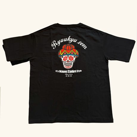 "花笠SKULL"BigシルエットTEE｜Black