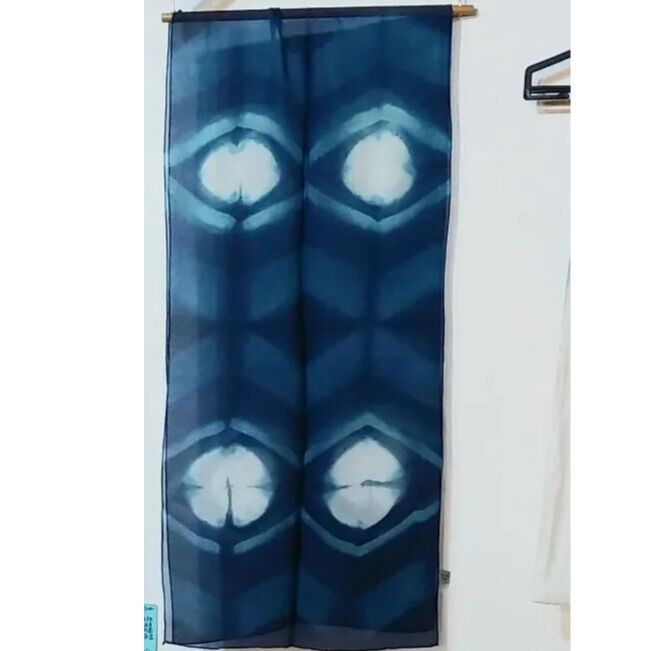 藍染めシルクストール(川俣シルク)/とこ | Artisan-mam.西商店