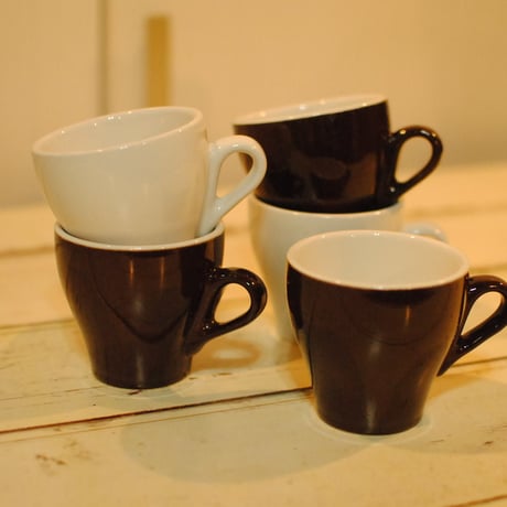 ACF CAPPUCCINO CUP 5.5oz (6 cups & saucers set) WHITE / BROWN
