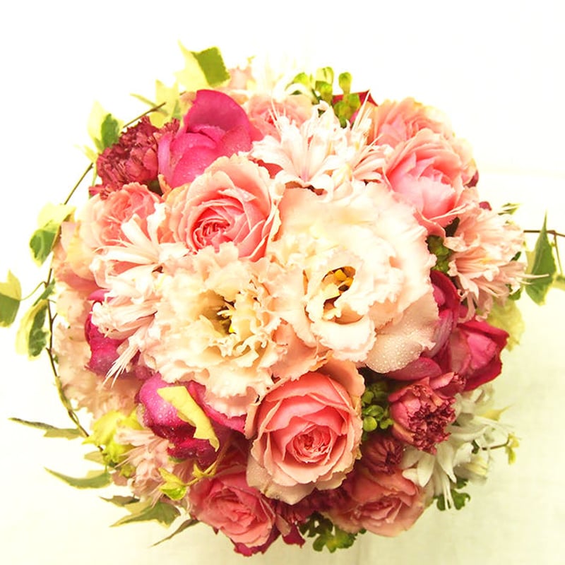 じゃすみん様ご確認用＊ピンクオレンジのブーケ＊お花・葉っぱ・飾りパーツ フラワーパーツ 小さい お花 ピンク 10.5mm 10個 10ヶ フラワー