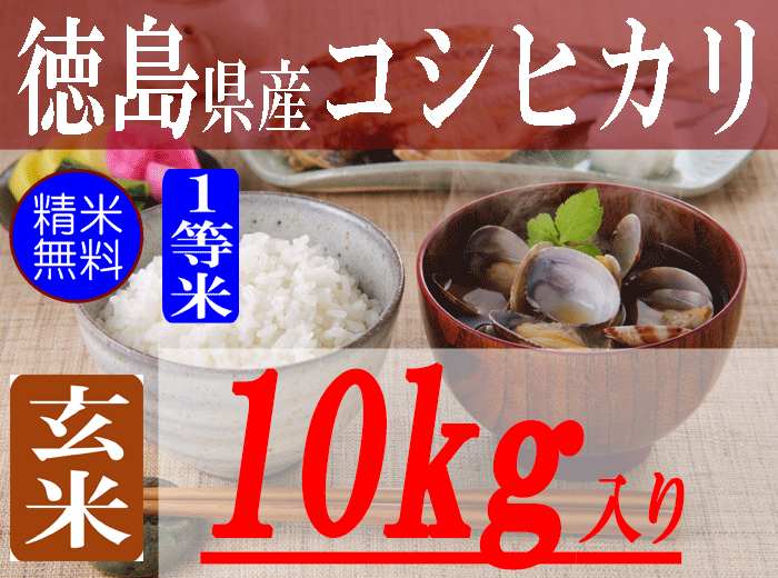 徳島県産コシヒカリ/玄米/10kg/1等米/令和5年産　有限会社　朝日食糧