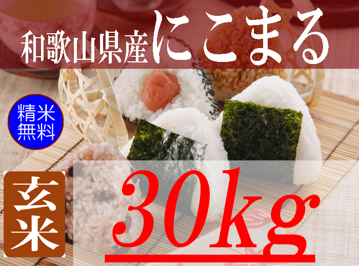 和歌山県産にこまる/玄米/30kg/令和6年産 | 有限会社 朝日食糧 和歌山県産にこまる/玄米/30kg/令和6年産 | 有限会社 朝日食糧