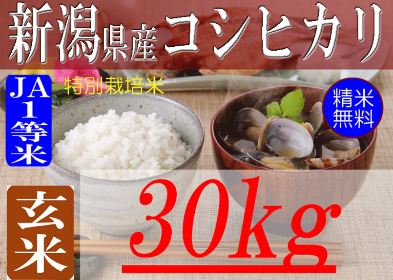 新潟県産コシヒカリ/玄米/30kg/令和5年産 | 有限会社 朝日食糧