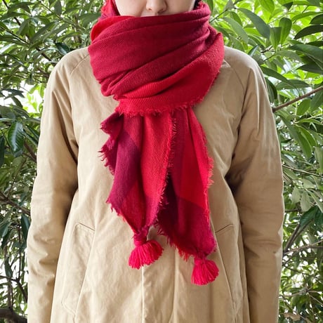 ウールシャンブレーのタッセルストール [7色]