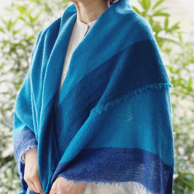 Wool Chambray Tassel Stole | COOVA ONLINE SHOP