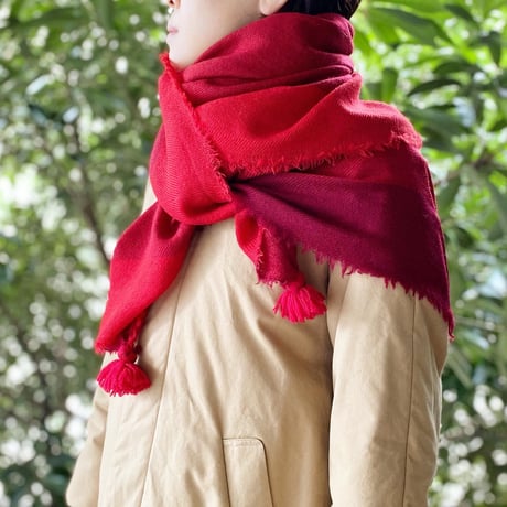 ウールシャンブレーのタッセルストール [7色]