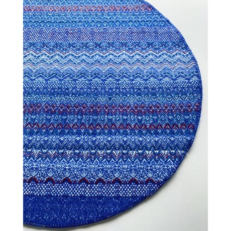 COOVAⒸトライバルラグ [Φ80cm] 刺繍
