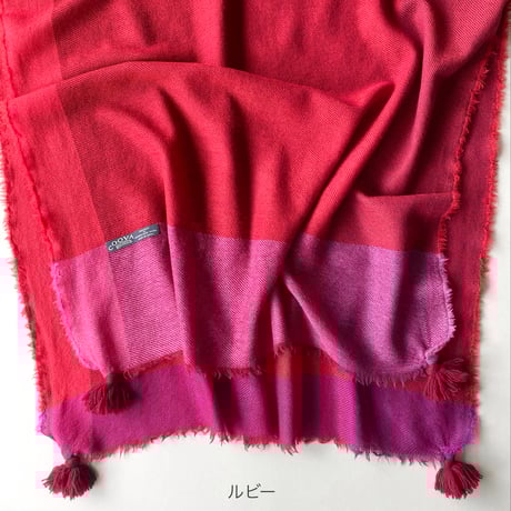 ウールシャンブレーのタッセルストール [7色]