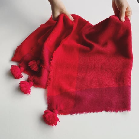 ウールシャンブレーのタッセルストール [7色]