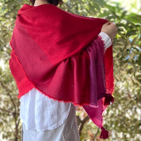 ウールシャンブレーのタッセルストール [7色]