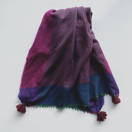 ウールシャンブレーのタッセルストール [7色]