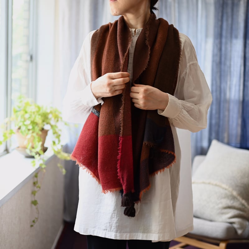 Wool Chambray Tassel Stole | COOVA ONLINE SHOP