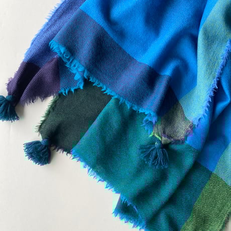 ウールシャンブレーのタッセルストール [7色]