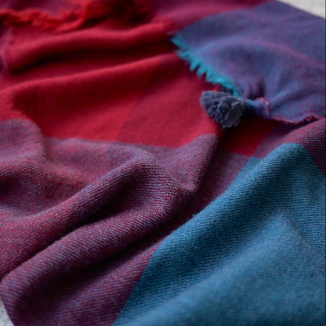 【New Color】 Wool Chambray Tassel Stole