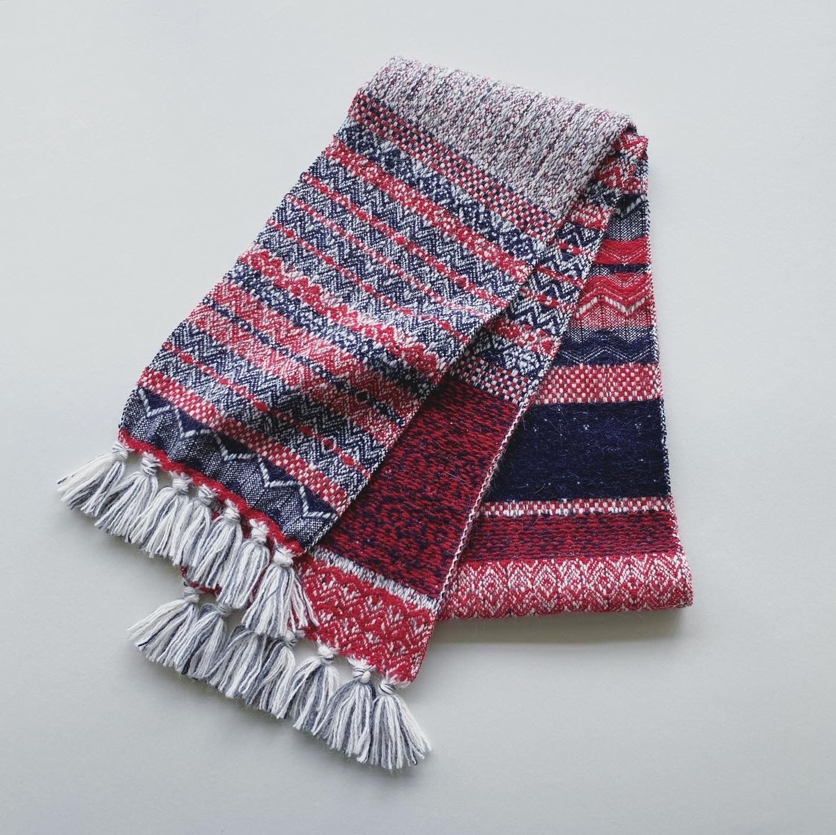 COOVA 民族マフラー ネイビー×ホワイト 民族マフラー | COOVA ONLINE SHOP