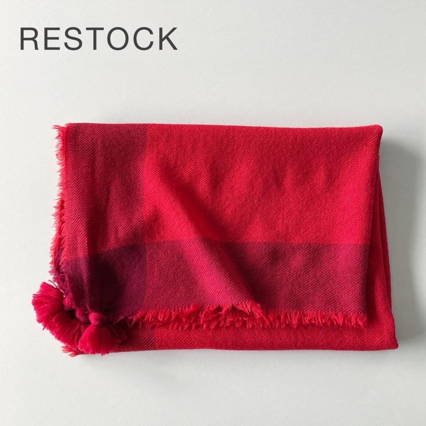 ウールシャンブレーのタッセルストール [レッド] が再入荷 | COOVA  