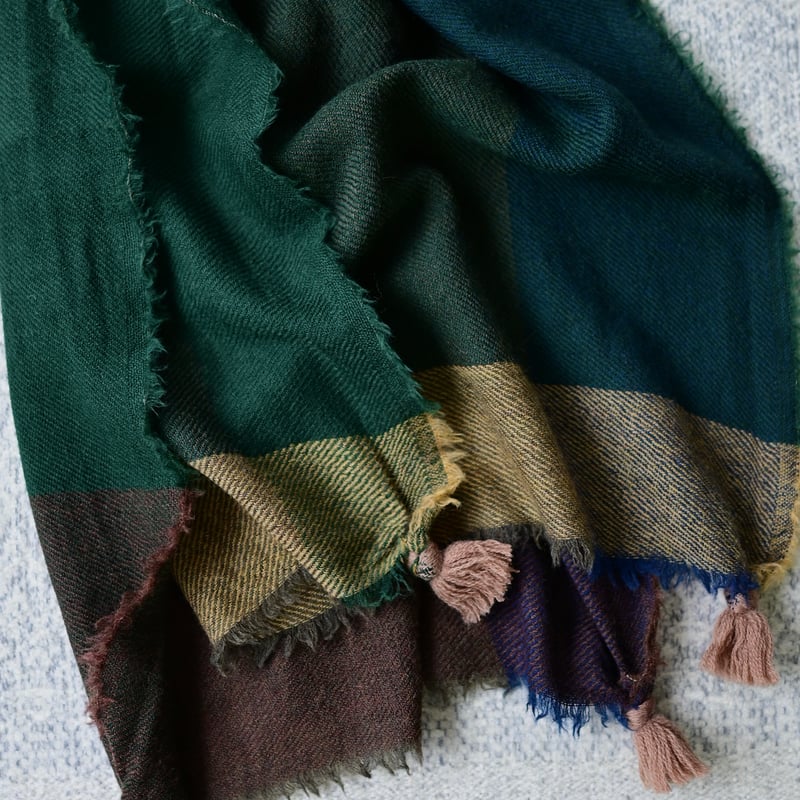 Wool Chambray Tassel Stole | COOVA ONLINE SHOP
